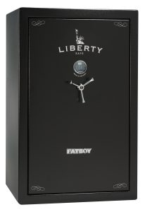 large black safe with key pad and turn style on the front