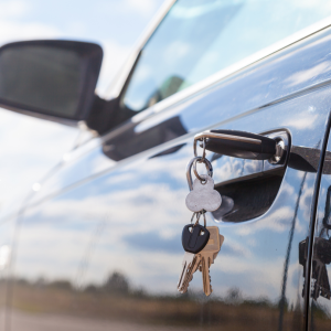 keys in a car door lock